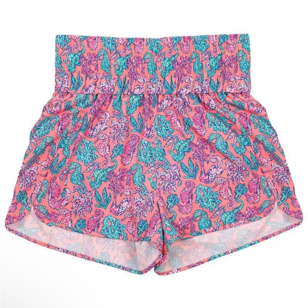 Simply Southern High Waist Athletic Shorts in Seahorse Print